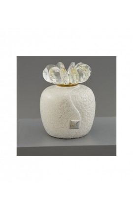 Bomboniera Matrimonio Profumatore Diffusore Cristallo Tondo Bianco Glitter