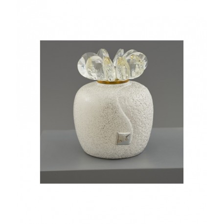 Bomboniera Matrimonio Profumatore Diffusore Cristallo Tondo Bianco Glitter