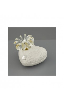 Bomboniera Matrimonio Profumatore Diffusore Cristallo Cuore Bianco Glitter
