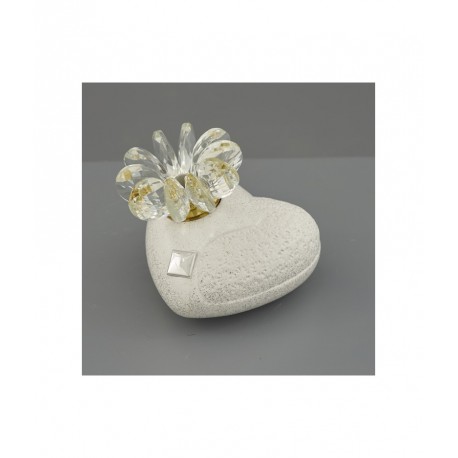 Bomboniera Matrimonio Profumatore Diffusore Cristallo Cuore Bianco Glitter