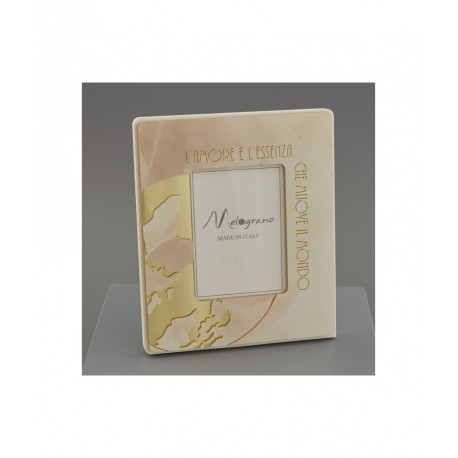 Bomboniera Matrimonio Portafoto Globo Mappamondo Oro 7x10 Cm