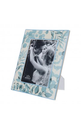 Bomboniera Matrimonio Cornice Porcellana Botanic Celeste 22x27 Cm HERVIT