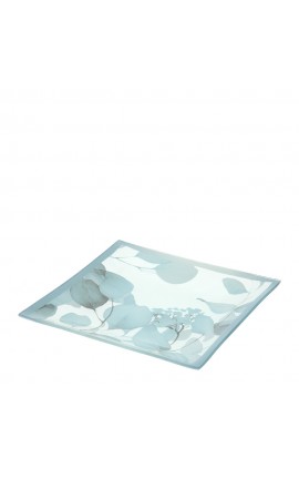 Bomboniera Matrimonio Piatto Svuotatasche Vetro  Botanic Blu HERVIT