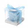 Bomboniera Matrimonio Comunione Compleanno Candela Laccata Blu Con Scatola Trasparente HERVIT