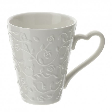 Bomboniera Matrimonio Set 2 Mug Tazza Porcellana Romance Bianca HERVIT