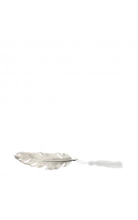 Bomboniera Matrimonio Compleanno Foglia Metallo Argento 3x10 Cm HERVIT