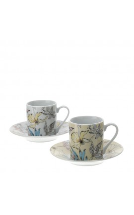 Bomboniera Matrimonio Set 2 Pezzi Tazzina Caffè Porcellana HERVIT