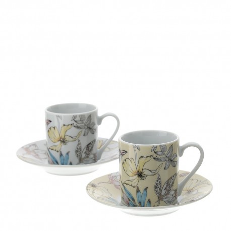 Bomboniera Matrimonio Set 2 Pezzi Tazzina Caffè Porcellana HERVIT