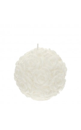 Bomboniera Matrimonio Candela Sfera Rose Bianca 11 Cm HERVIT