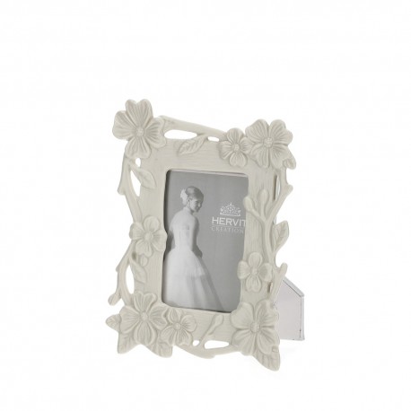 Bomboniera Matrimonio Portafoto Cornice Porcellana Decoro Floreale HERVIT