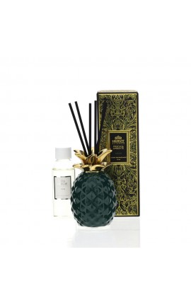 Bomboniera Matrimonio Profuamatore Profumambiente Ananas Gres Verde e Oro 50 Ml HERVIT