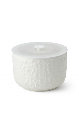Bomboniera Matrimonio Contenitore Roselline Porcellana Bianco  HERVIT