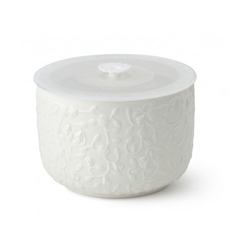 Bomboniera Matrimonio Contenitore Roselline Porcellana Bianco  HERVIT