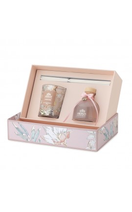 SET PROFUMA AMBIENTE + CANDELA SATURN ROSE