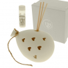 Bomboniera Matrimonio Profumatore Diffusore Led Palloncino Cuori Porcellana Bianco Con Box