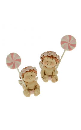 Bomboniera Battesimo Nascita Compleanno  Girandola Bimba Rosa 2 Assortiti