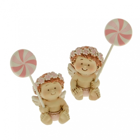Bomboniera Battesimo Nascita Compleanno  Girandola Bimba Rosa 2 Assortiti