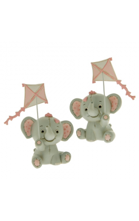 Bomboniera Battesimo Nascita Compleanno  Elefantino Acquilone Rosa  2 Assortiti