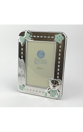 Portafoto in Metallo Dettaglio Orsetto Celeste