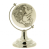 Bomboniera Matrimonio Compleanno Mappamondo Voyage Metallo e Vetro h.8,5 Cm