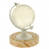 Bomboniera Matrimonio Compleanno Mappamondo Con Base Legno  Metallo e Vetro