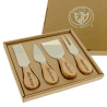 Bomboniera Matrimonio Set 4 pezzi Formaggio Legno e Metallo Con Box