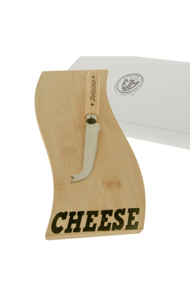 Bomboniera Matrimonio Set Formaggio Tagliere e Coltello Legno e Metallo Con Box