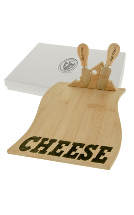 Bomboniera Matrimonio Set Formaggio Tagliere e Coltello Legno e Metallo Con Box