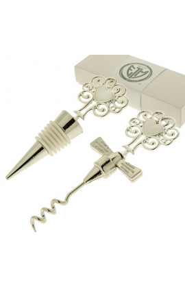 Bomboniera Matrimonio Set Vino albero Della Vita Metallo Con Box