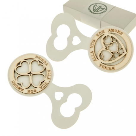Bomboniera Matrimonio Apribottiglie Legno 2 Assortiti Con Box