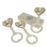 Bomboniera Matrimonio Apribottiglie Legno e Metallo 3 Assortiti Con Box