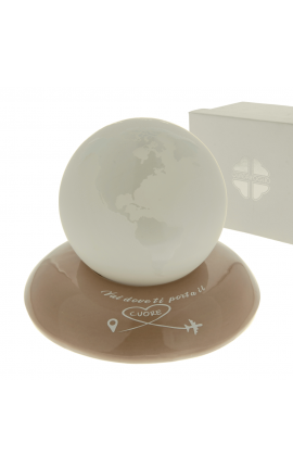 Bomboniera Solidale Matrimonio Mondo Led Base Tortora Porcellana Con Box