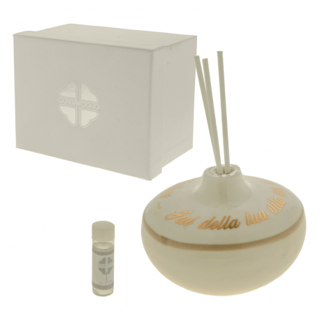 Bomboniera Solidale Matrimonio Profumatore Diffusore Avorio Con Frase Con Box