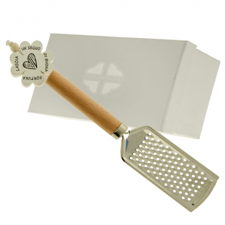 Bomboniera Solidale Matrimonio Grattuggia Quadrifoglio Con Box
