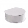 Astuccio Tondo Portaconfetti Con Divisorio Bianco e Argento 12x4 cm