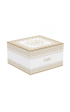 Easy Life Set 2 tazzine con piattini Porcellana Bianco e Oro Festive