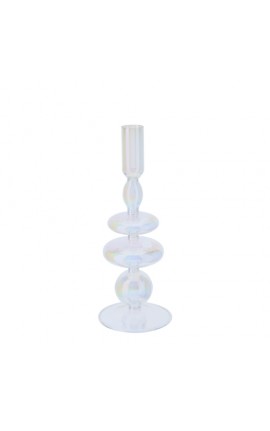 PORTACANDELA VETRO BLOW DIA.9X23 CM TRASPARENTE HERVIT