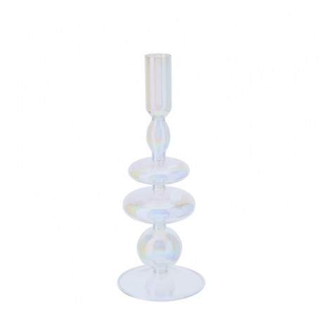 PORTACANDELA VETRO BLOW DIA.9X23 CM TRASPARENTE HERVIT