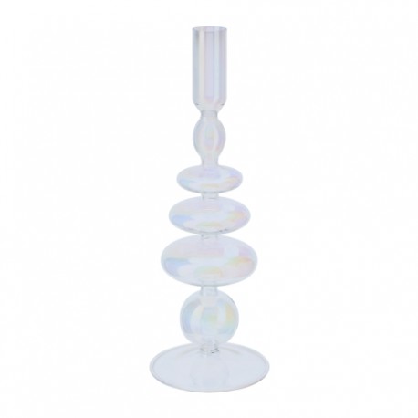 PORTACANDELA VETRO BLOW DIA.9X26 CM TRASPARENTE HERVIT