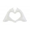 Bomboniera Matrimonio Cuore Mani Resina colore Bianco Con Shopper 23x9xH.13 Cm