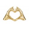 Bomboniera Matrimonio Cuore Mani Resina colore Oro Con Shopper 23x9xH.13 Cm