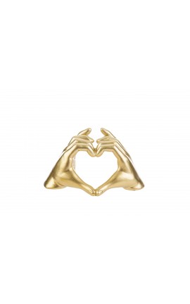 Bomboniera Matrimonio Cuore Mani Resina colore Oro Con Shopper