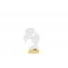 Bomboniera Matrimonio Statua Coppia Sposi Moderna Bianco e Oro Con Shopper 13x6,5xh.20,5 Cm