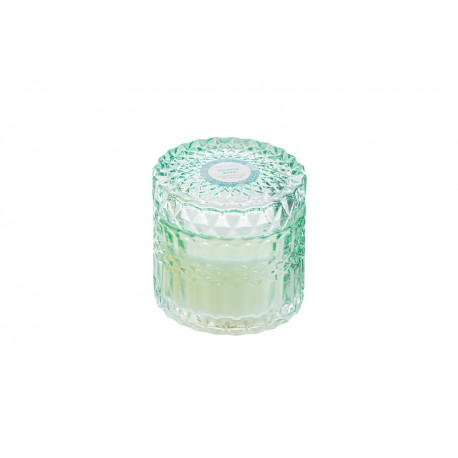 Bomboniera Matrimonio Compleanno Candela Profumata Verde Scatola Vetro Tonda Con Shopper