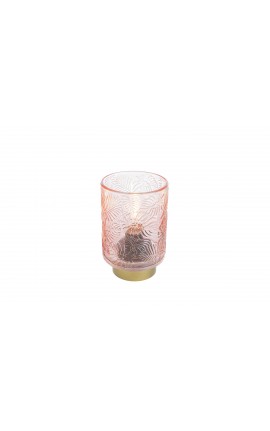 Bomboniera Matrimonio Lampada Led Vetro Rosa  Con Shopper