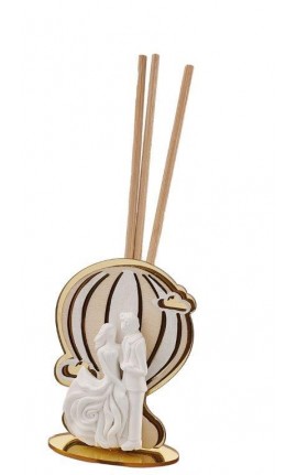 Bomboniera Matrimonio Profumatore Diffusore Coppia Sposi Oro Plexi e legno