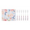 Bomboniera Matrimonio Set 6 Pezzi Forchettine decoro Floreale STRIPES AND ROSES Con Scatola