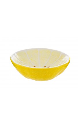 Bomboniera Matrimonio Svuotatasche Ciotola Ceramica Decoro Limone 23,5x23,5xh.8 cm