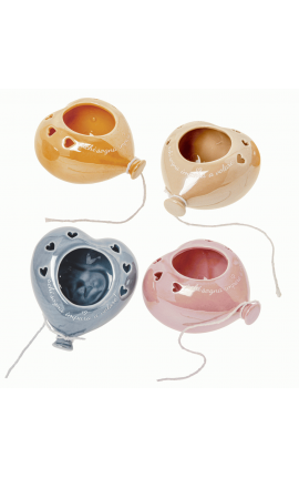 Bomboniera Compleanno Matrimonio Battesimo Portapiante Palloncino  Porcellana  4 Assortiti