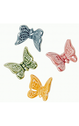 Bomboniera Matrimonio Compleanno Nascita Magnete Farfalla Porcellana 4 Colori Assortiti